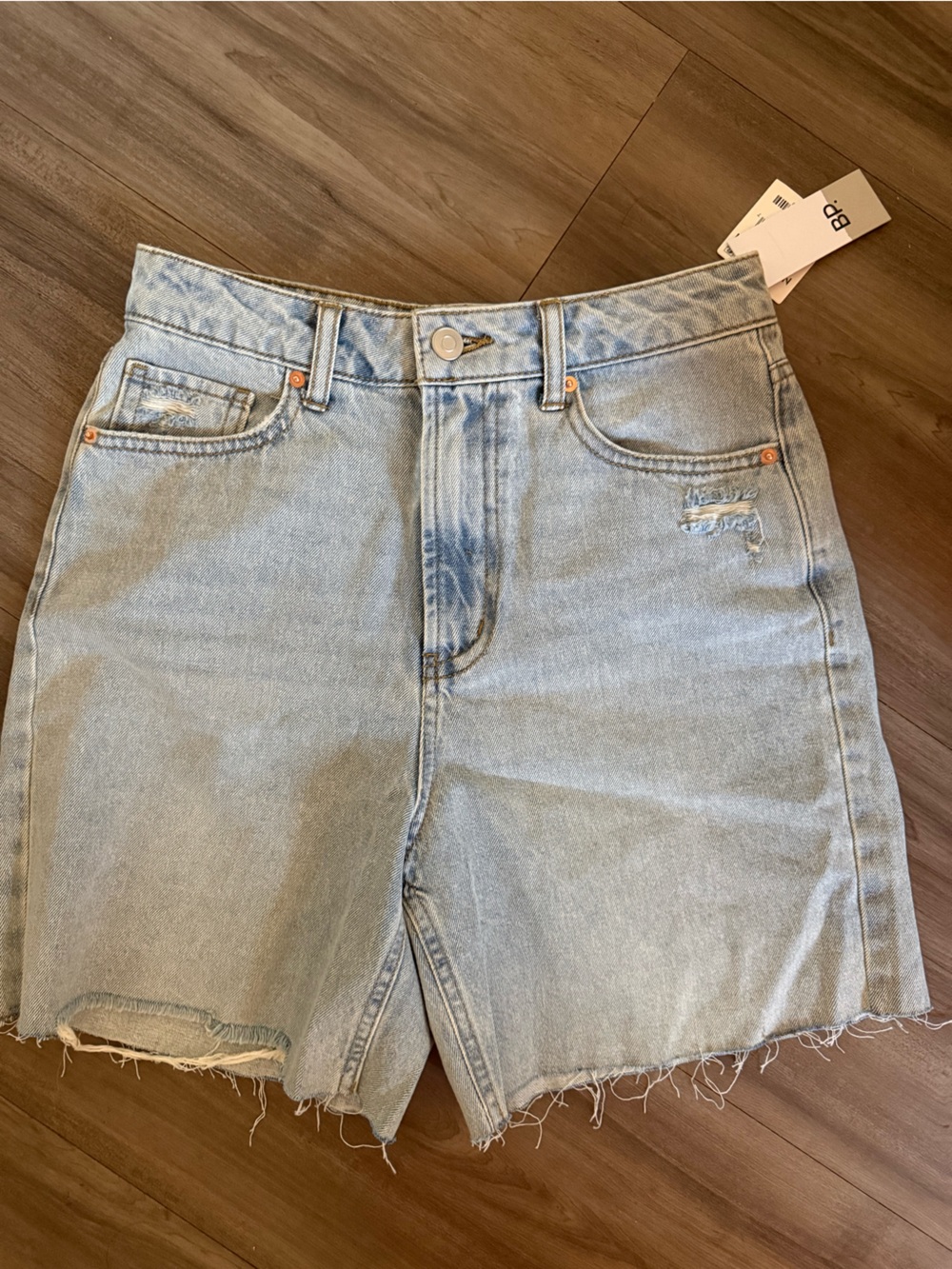 bp Light Blue Denim High-Rise Shorts